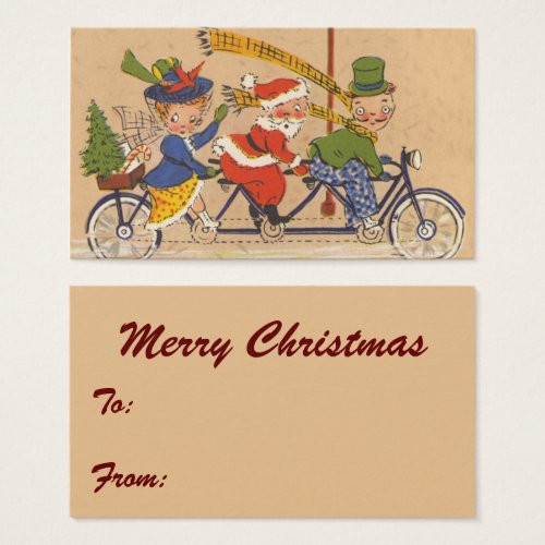 Vintage Christmas Victorian Santa Claus on Bike