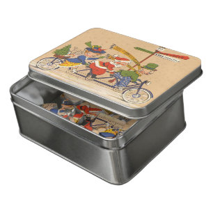 Vintage Christmas, Victorian Santa Claus on Bike Jigsaw Puzzle