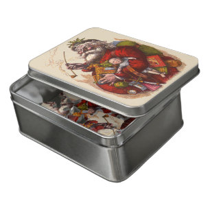 Vintage Christmas, Victorian Santa Claus Pipe Toys Jigsaw Puzzle