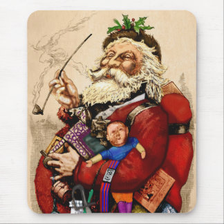 Vintage Christmas, Victorian Santa Claus Pipe Toys Mouse Pad