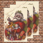 Vintage Christmas, Victorian Santa Claus Pipe Toys Wrapping Paper Sheets<br><div class="desc">Vintage illustration Merry Christmas holiday image featuring an antique Victorian Santa Claus with an armful of toys and dolls and smoking a pipe. Jolly Saint Nicholas by Thomas Nast.</div>