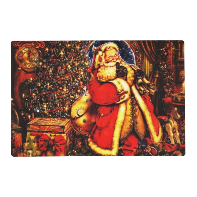 Vintage Christmas Victorian Santa Claus Placemat (Front)