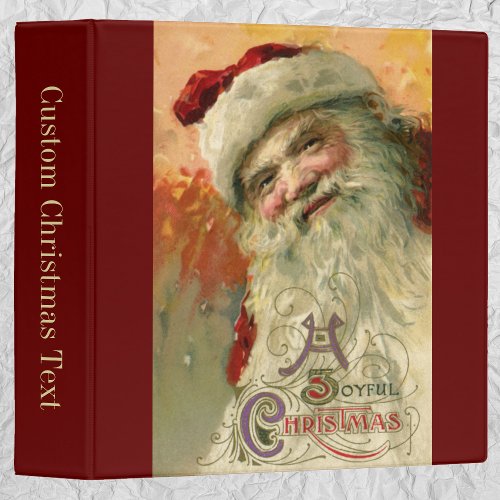 Vintage Christmas Victorian Santa Claus Portrait 3 Ring Binder