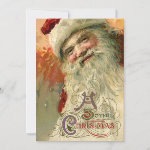Vintage Christmas Victorian Santa Claus Portrait Invitation