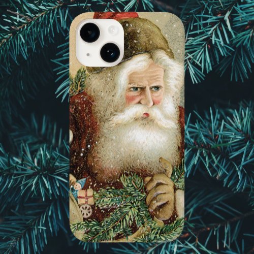 Vintage Christmas Victorian Santa Claus with Pine Case_Mate iPhone 14 Case