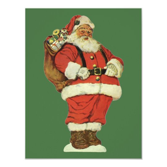 Vintage Christmas, Victorian Santa Claus with Toys Card