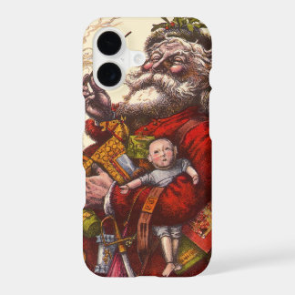 Vintage Christmas, Victorian Santa Claus With Toys iPhone 17 Case
