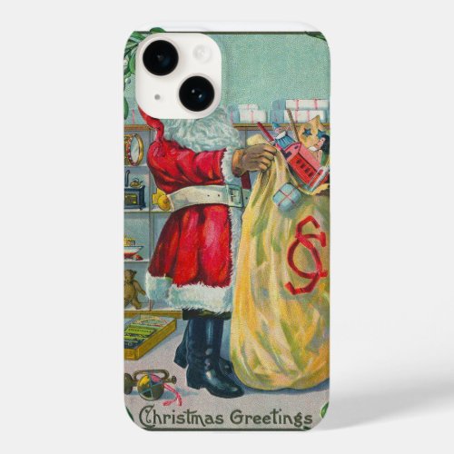 Vintage Christmas Victorian Santa Claus with Toys Case_Mate iPhone 14 Case