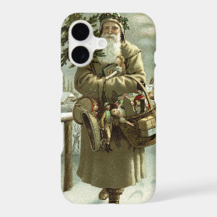 Vintage Christmas, Victorian Santa Claus with Toys iPhone 17 Case