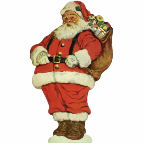 Vintage Christmas Victorian Santa Claus with Toys Cutout