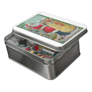 Vintage Christmas, Victorian Santa Claus with Toys Jigsaw Puzzle