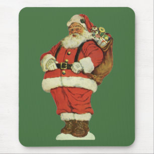 Vintage Christmas, Victorian Santa Claus with Toys Mouse Pad