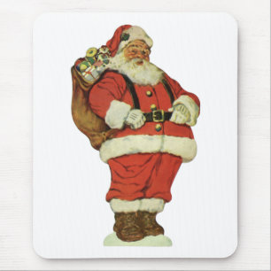 Vintage Christmas, Victorian Santa Claus with Toys Mouse Pad