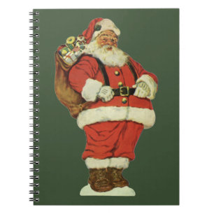 Vintage Christmas, Victorian Santa Claus with Toys Notebook