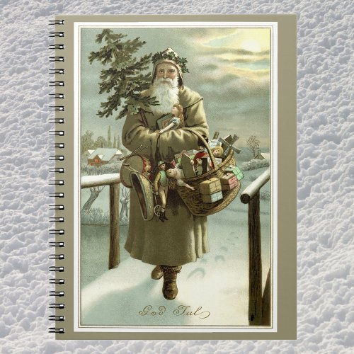 Vintage Christmas Victorian Santa Claus with Toys Notebook