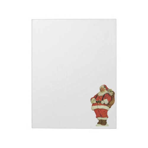 Vintage Christmas Victorian Santa Claus with Toys Notepad