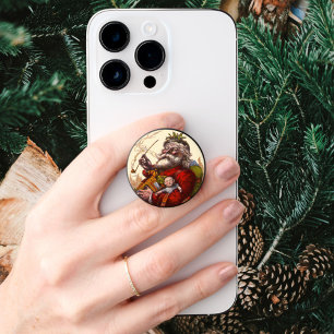 Vintage Christmas, Victorian Santa Claus With Toys PopSocket