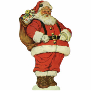 Vintage Christmas, Victorian Santa Claus with Toys Statuette
