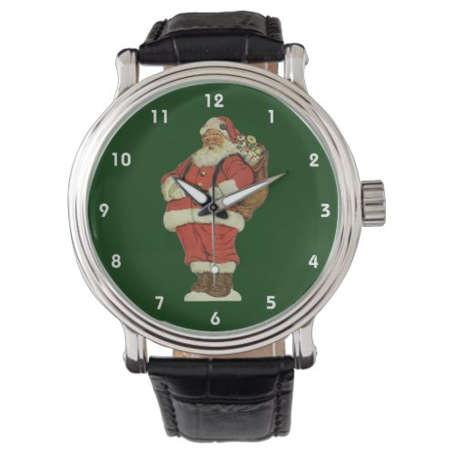 Vintage Christmas Victorian Santa Claus with Toys Watch