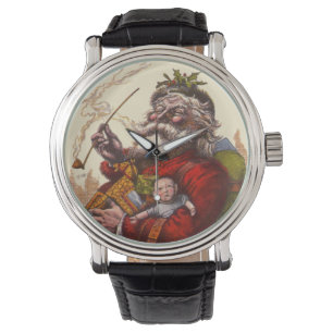 Vintage Christmas, Victorian Santa Claus With Toys Watch