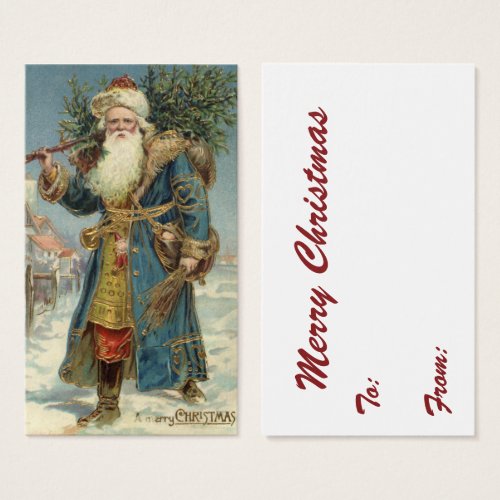 Vintage Christmas Victorian Santa Claus with Tree