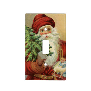 Vintage Christmas, Victorian Santa Claus with Tree Light Switch Cover