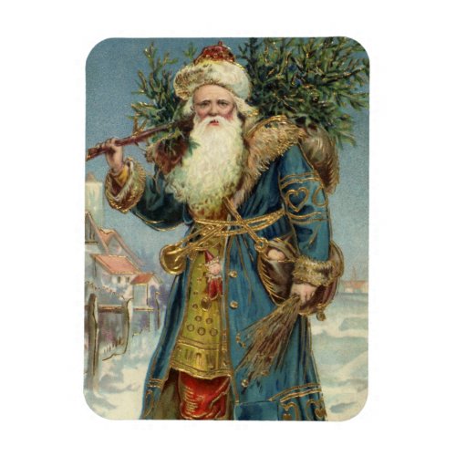 Vintage Christmas Victorian Santa Claus with Tree Magnet