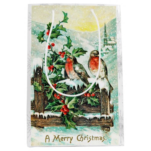 Vintage Christmas Victorian Winter Gift Bag