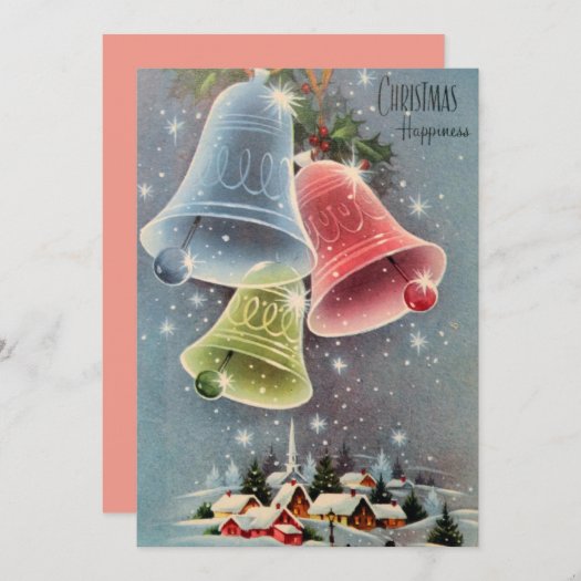 Vintage Christmas Village Bells Snowflakes
