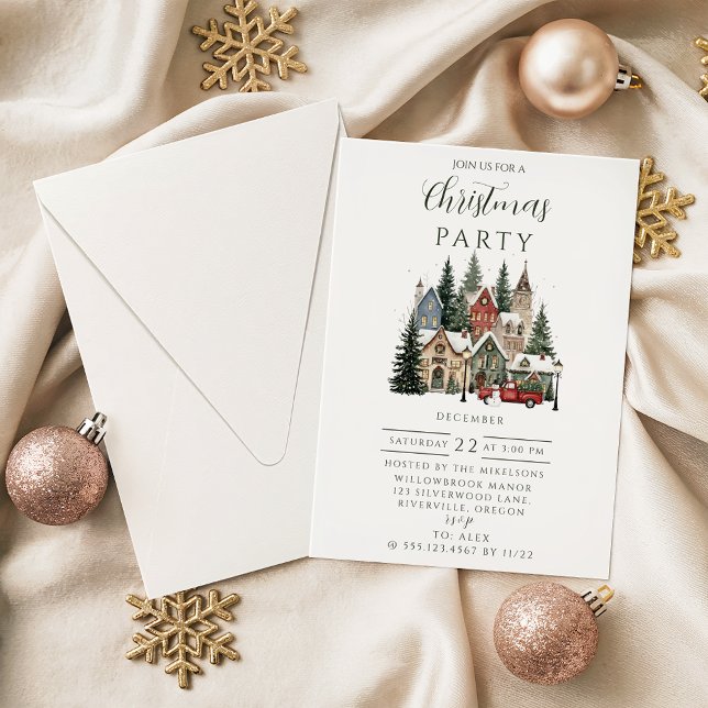 Vintage Christmas Village Invitation (Creator Uploaded)