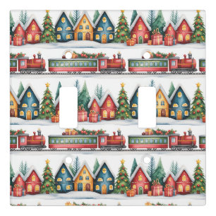 Vintage Christmas Village Light Switch Cover