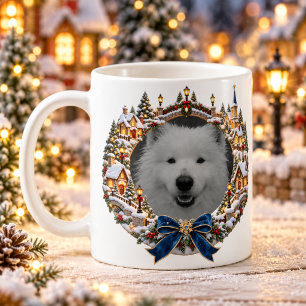 Vintage Christmas Village Personalized Pet Photo Coffee Mug
