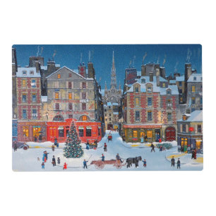 Vintage Christmas Village Placemat