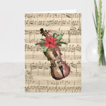 Vintage Christmas Violin and Sheet Music 
