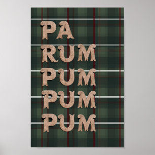Vintage Christmas Wall Décor, PA RUM PUM PUM PUM Poster