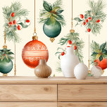 Vintage Christmas Watercolor Ornaments  Wallpaper<br><div class="desc">Transform your home into a winter wonderland with our Vintage Christmas Watercolor Ornaments Wallpaper Peel and Stickers. Featuring charming vintage-inspired watercolor illustrations of classic Christmas ornaments, this design adds a nostalgic touch to any room. Perfect for creating a festive atmosphere, these peel and stick wallpapers and stickers are easy to...</div>