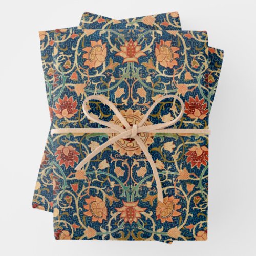 Vintage Christmas William Morris Wrapping Paper Sheets