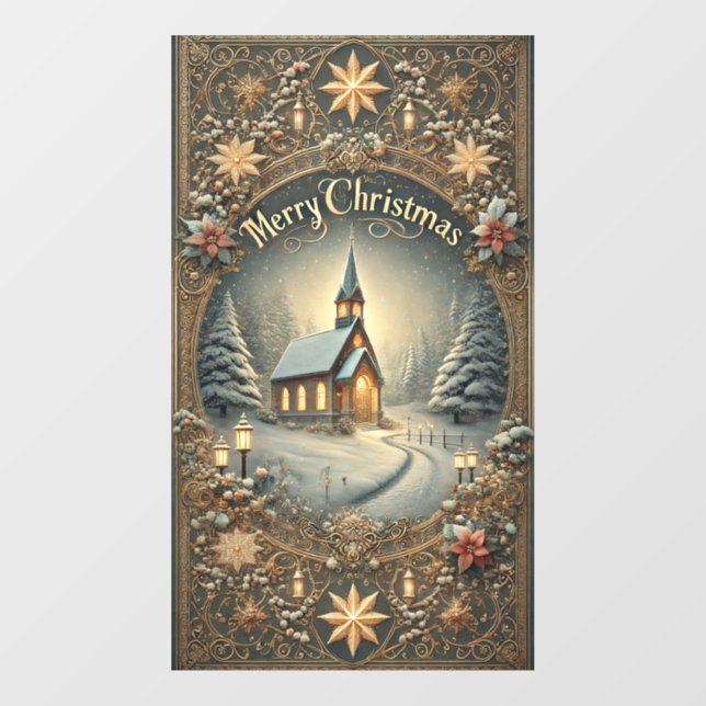 Vintage Christmas Window Cling (Sheet)