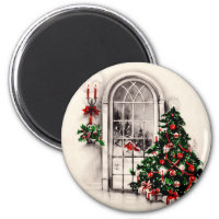 Vintage Christmas Window Magnet