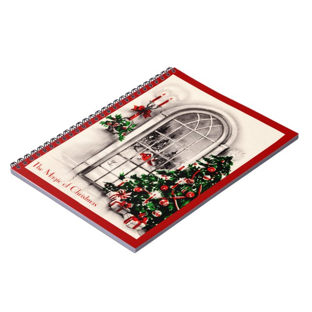 Vintage Christmas Window Notebook (Left Side)