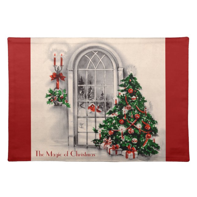 Vintage Christmas Window Placemat (Front)