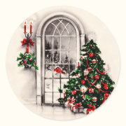 Vintage Christmas Window Stickers