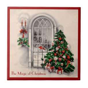 Vintage Christmas Window Tile