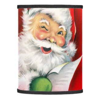 Vintage Christmas Winking Santa Lamp Shade