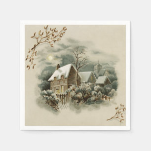 Vintage Christmas Winter Country Napkins