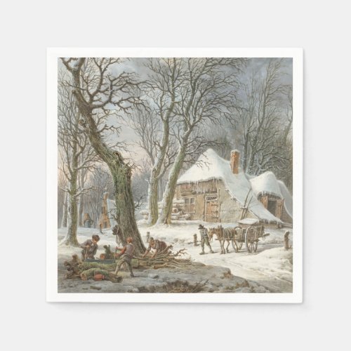 Vintage Christmas Winter Landscape Napkins