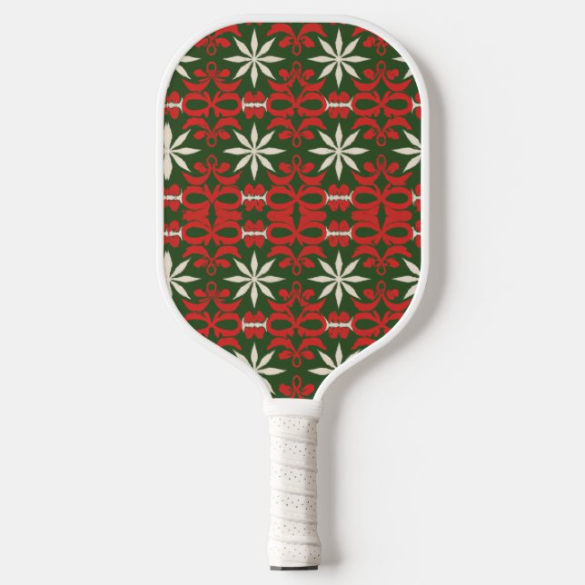 Vintage Christmas/winter patterned  Pickleball Paddle (Front)