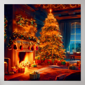 Vintage Christmas Winter Poster