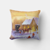 Vintage Christmas Winter Scene Pillow | Zazzle