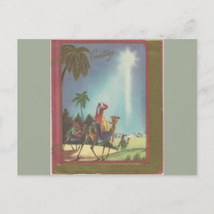 Vintage Christmas Wise Men Holiday Postcard